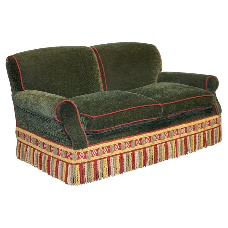 PETER DUDGEON BRITISH HANDMADE GREEN FABRIC HOWARD STYLE 2 SEATER SOFA RRP£10000