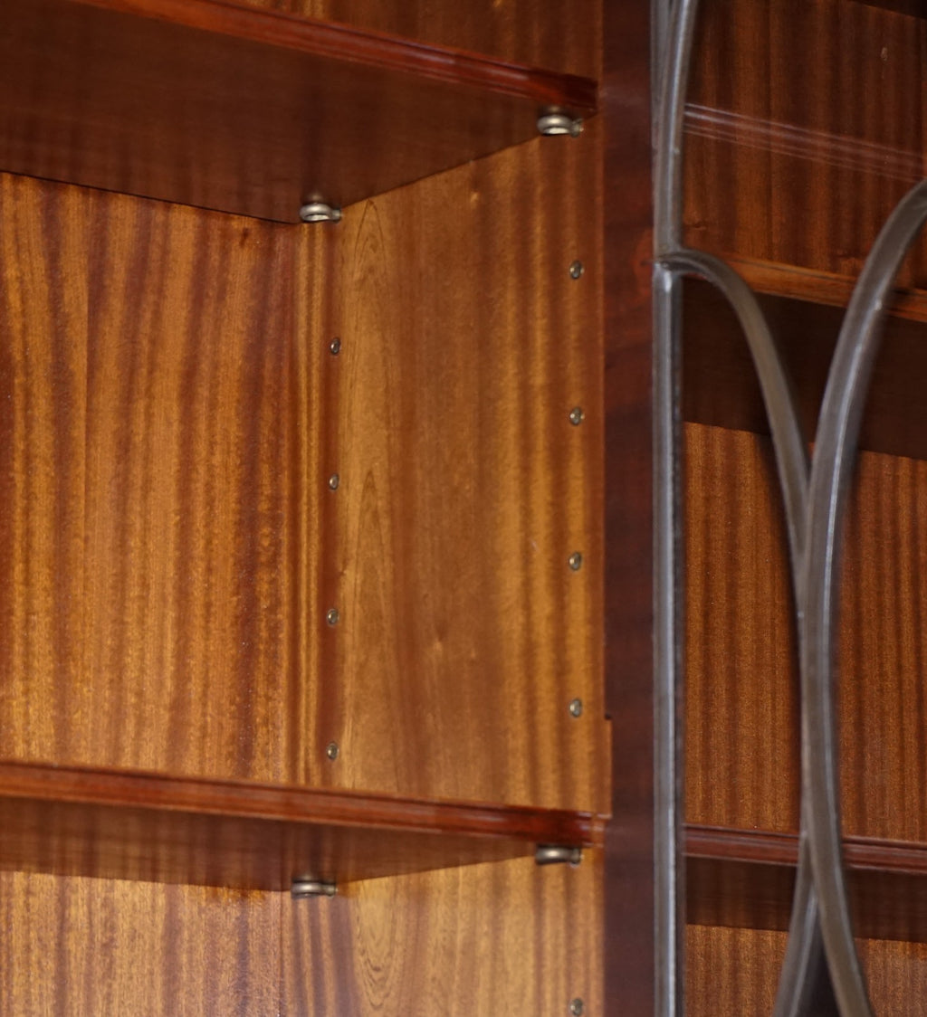 ViNTAGE BEVAN FUNNELL HARDWOOD BREAKFRONT BOOKCASE DISPLAY CABINET