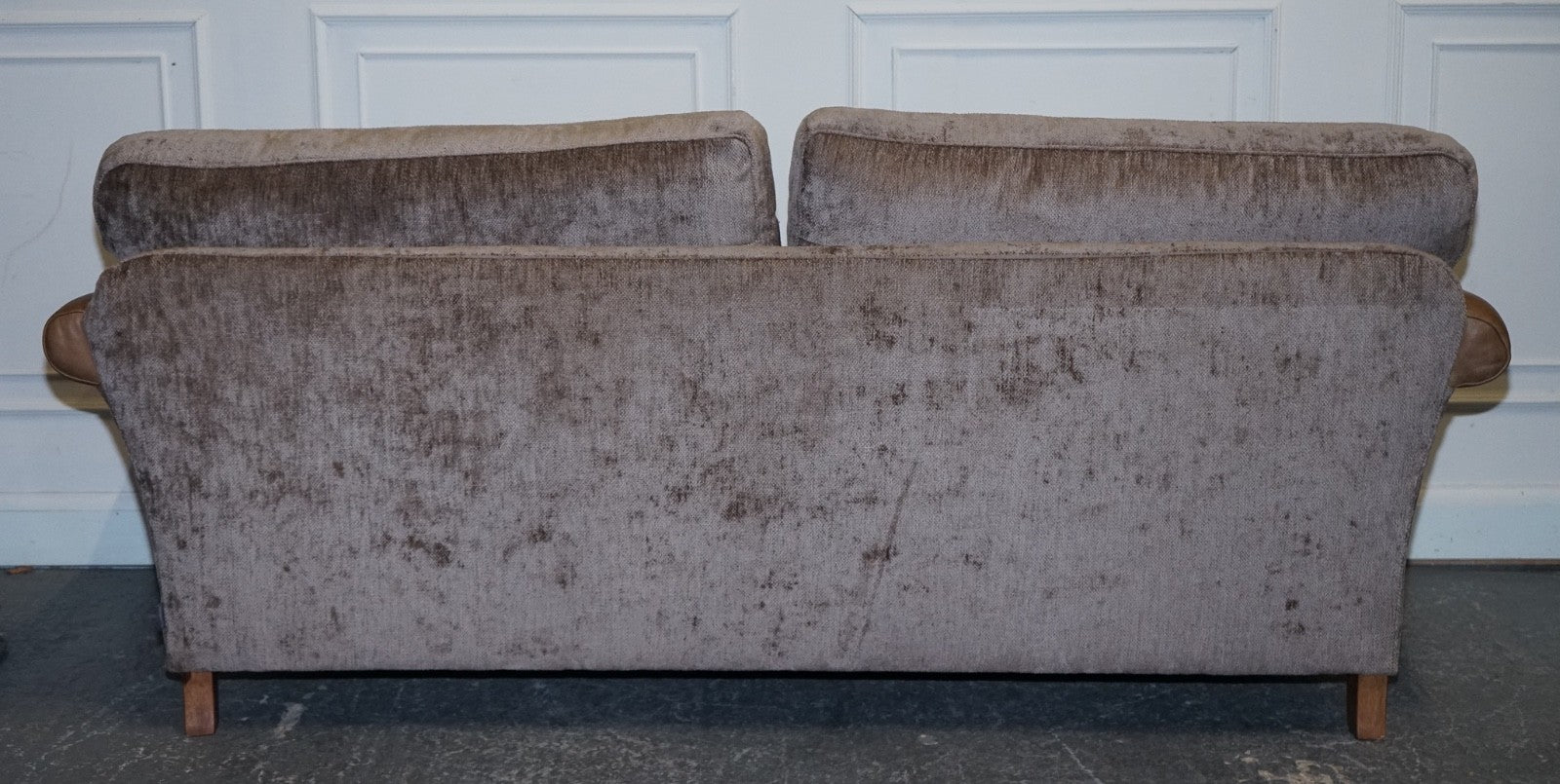 VINTAGE ALEXANDER & JAMES BLAKE 3 SEATER LEATHER & FABRIC SOFA RRP £2,240