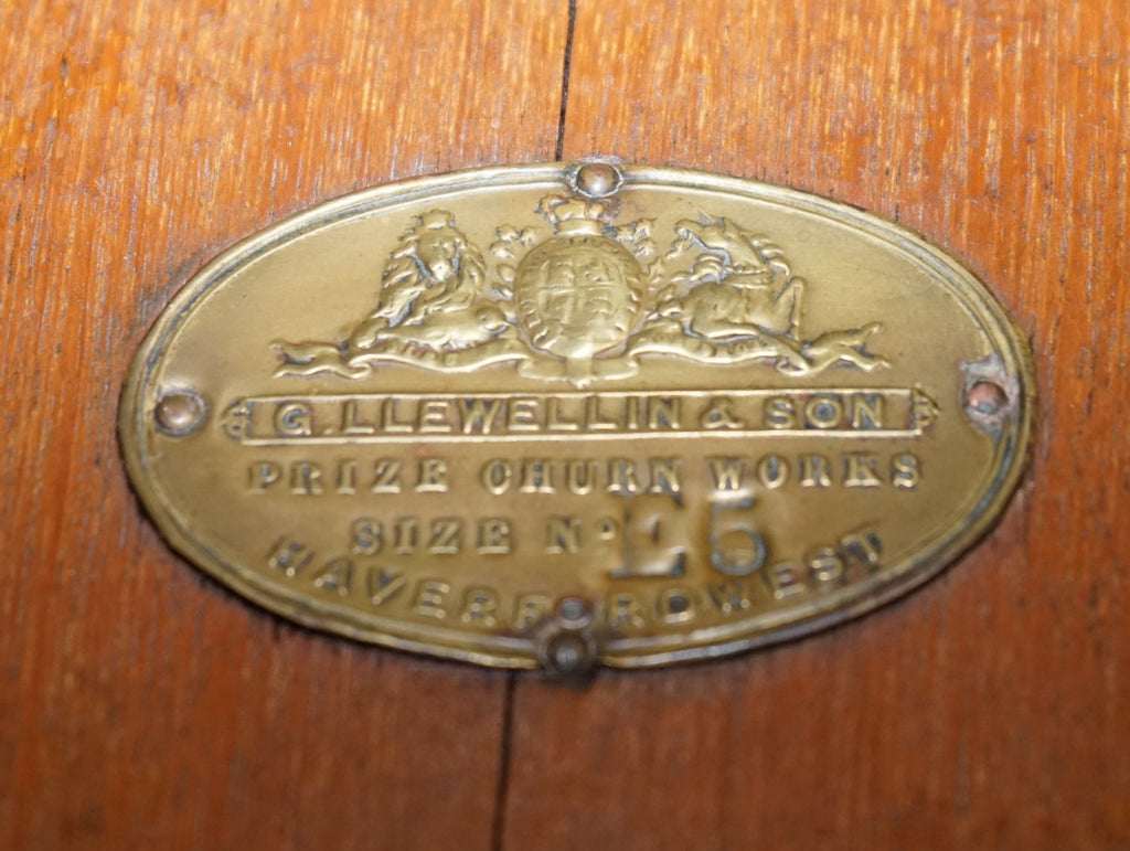 ANTIQUE VICTORIAN CIRCA 1885 ENGLISH G. LLEWELLIN & SONS BUTTER CHURN