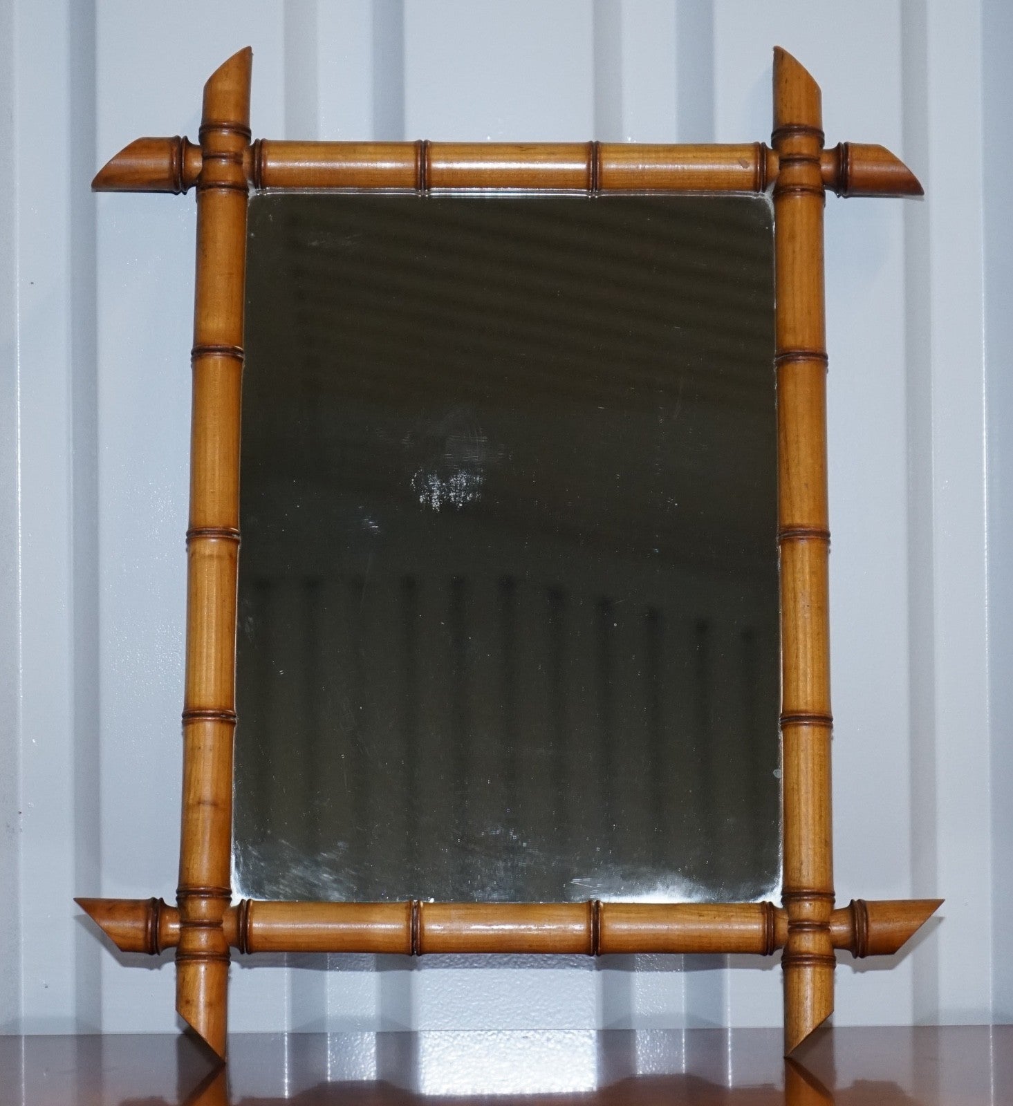 ANTIQUE FRENCH STYLE DECORATIVE FAUX BAMBOO WALL MIRROR