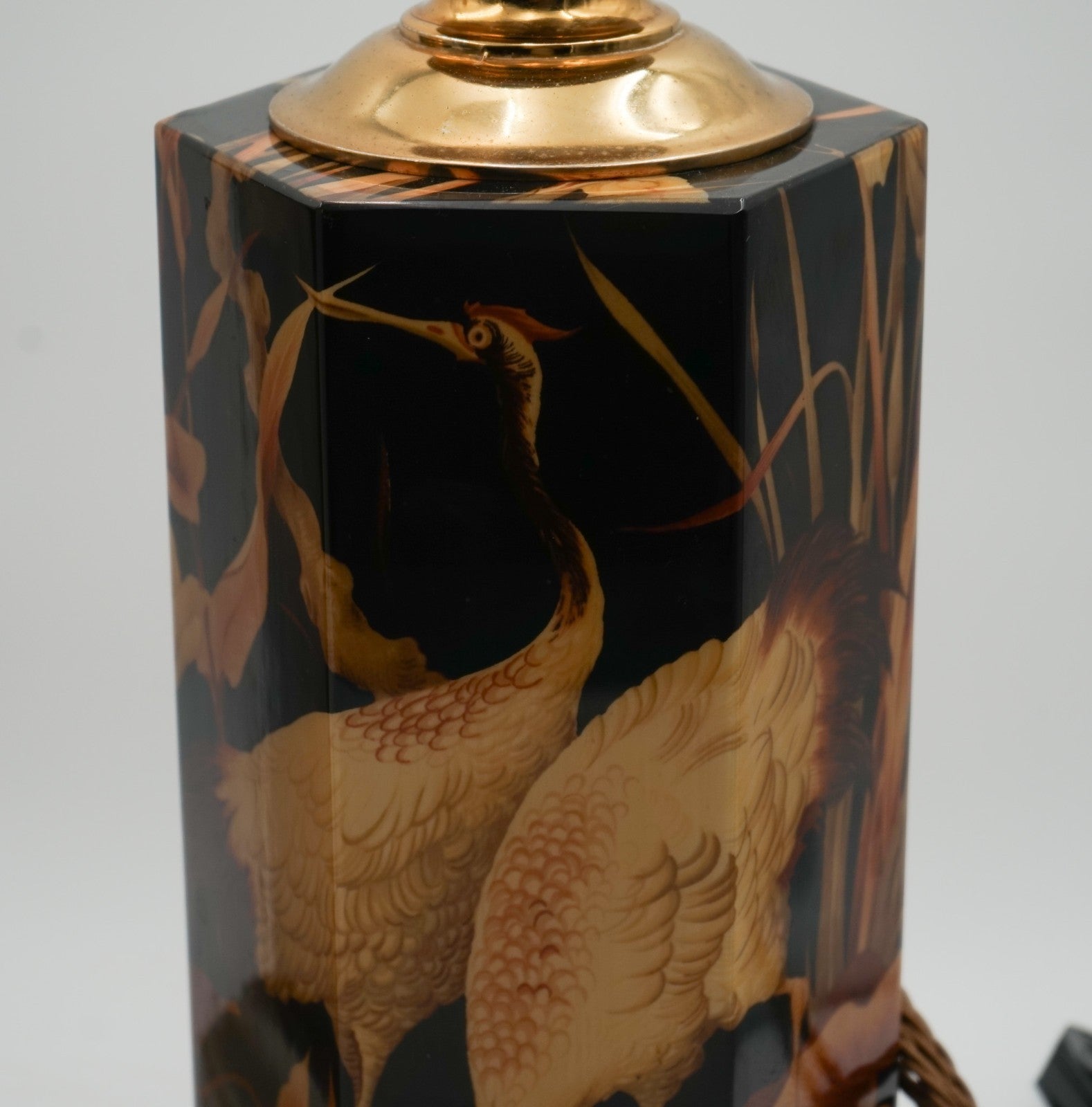 PAIR FRENCH 1970'S MAISON LE DAUPHIN HOLLYWOOD REGENCY CHINOISERIE TABLES LAMPS