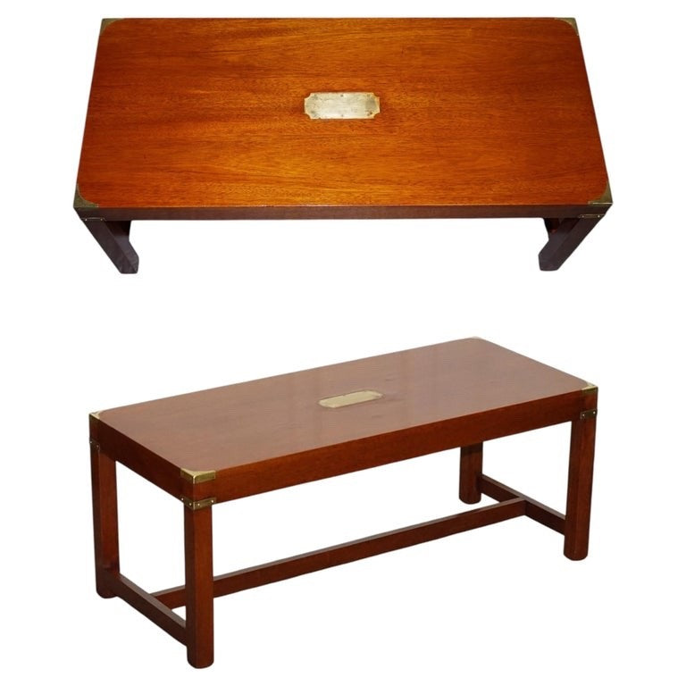 RESTORED HARRODS KENNEDY LONDON MILITARY CAMPAIGN COFFEE TABLE