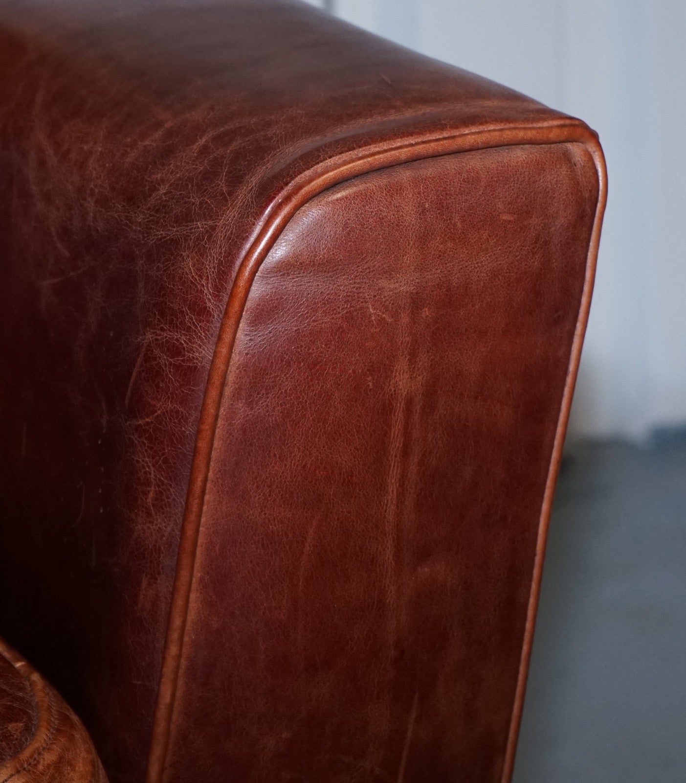 VINTAGE BROWN LEATHER TWO TO THREE SEATER SOFA