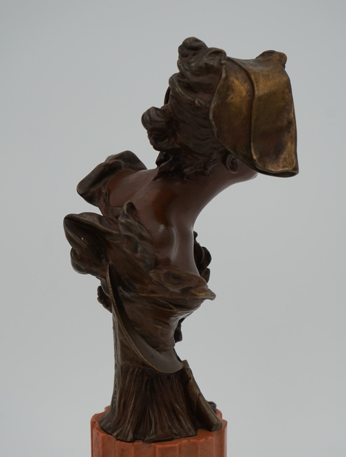 ANTIQUE 1885-1930 GEORGE VAN DER STRAETEN BRONZE BUST OF DUTCH LADY