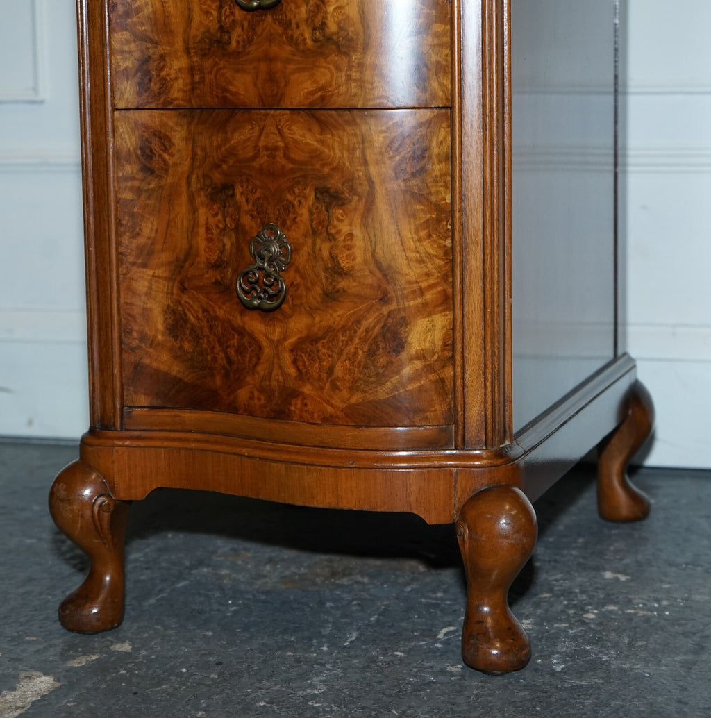 ANTIQUE 1920'S BURR WALNUT ART DECO DRESSING TABLE WITH PLENTY OF DRAWERS