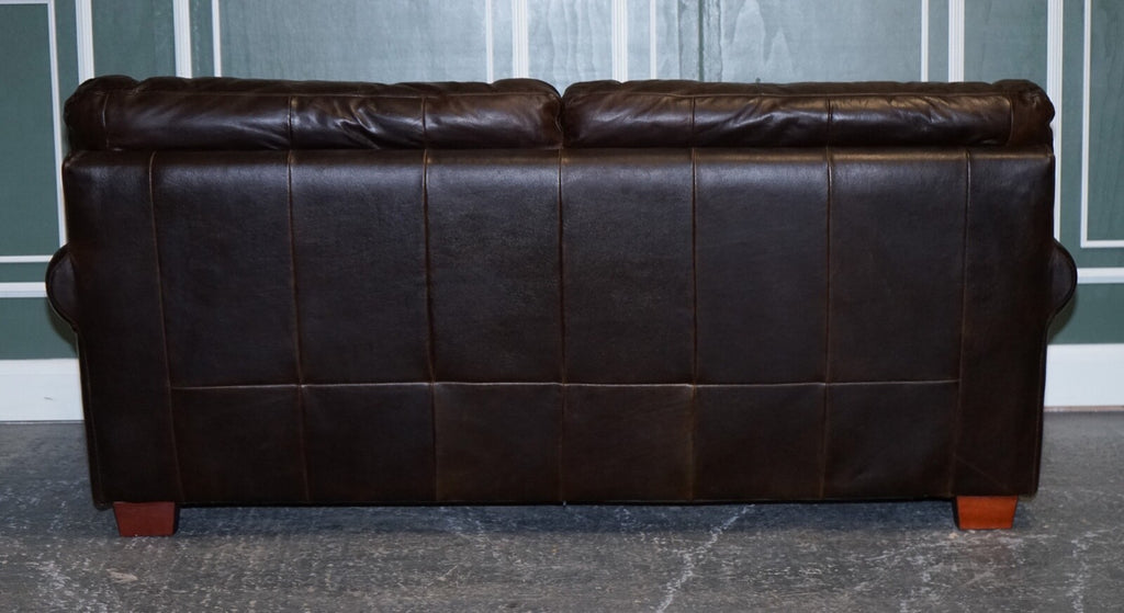 VINTAGE CHOCOLATE BROWN TWO TO THREE SEATER SOFA