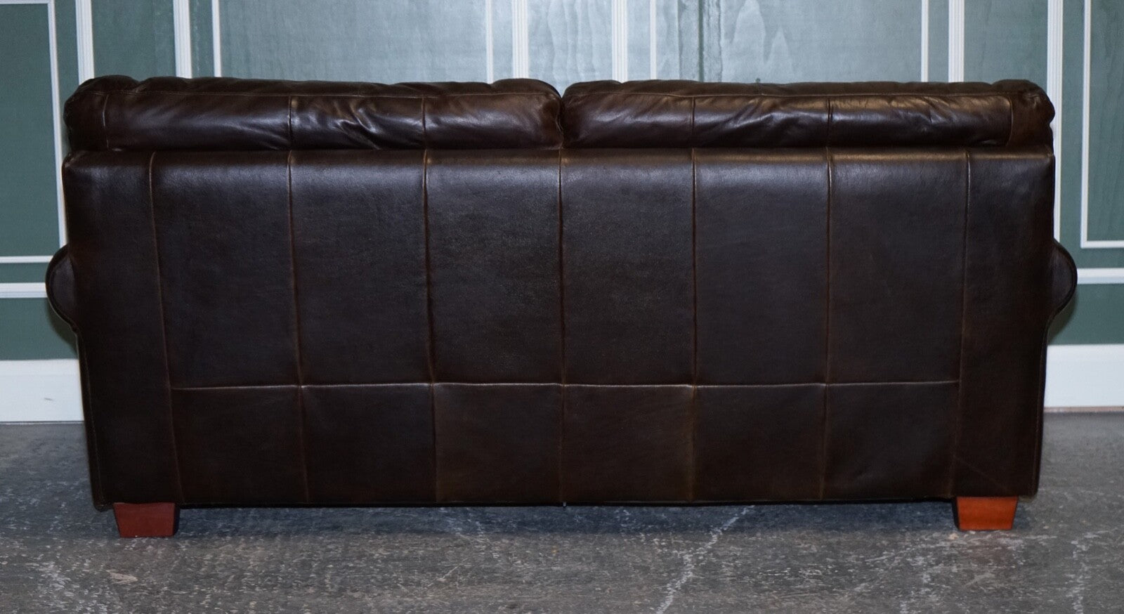 VINTAGE CHOCOLATE BROWN TWO TO THREE SEATER SOFA