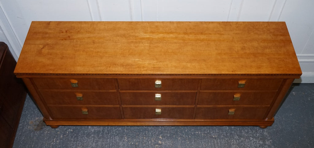AMERICAN HICKORY WHITE GENESIS BIEDERMEIER DRESSER SIDEBOARD BANK OF DRAWERS