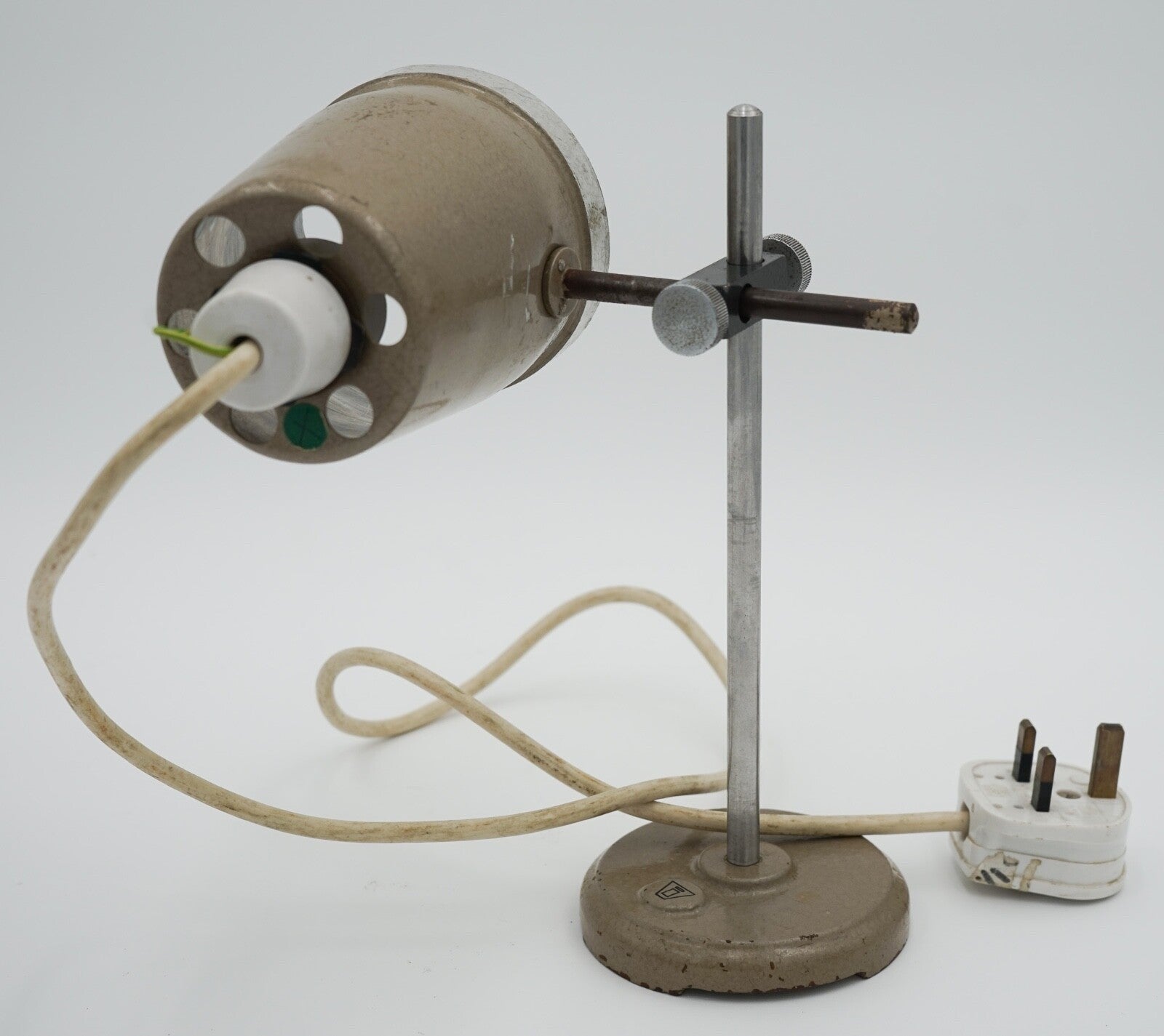 1940'S ENGLISH SALVAGED LABORATORY SCHOOL TABLE ADJUSTABLE LIGHT 007