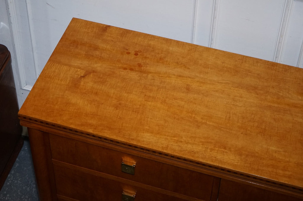 AMERICAN HICKORY WHITE GENESIS BIEDERMEIER DRESSER SIDEBOARD BANK OF DRAWERS