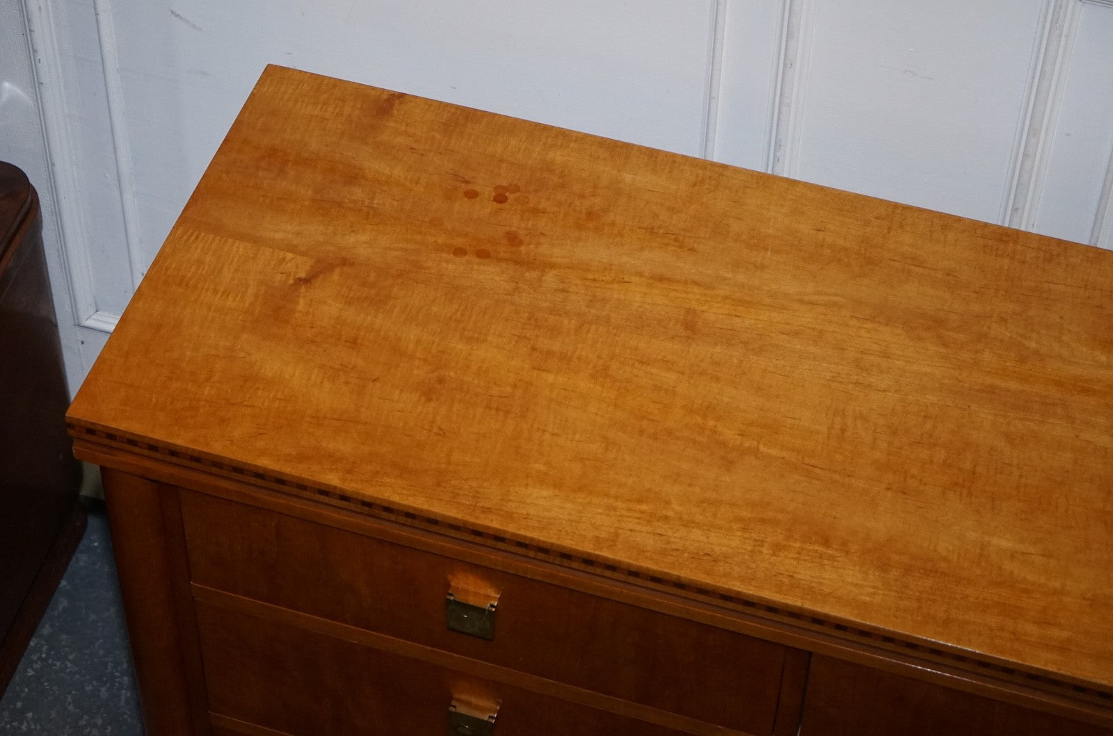 AMERICAN HICKORY WHITE GENESIS BIEDERMEIER DRESSER SIDEBOARD BANK OF DRAWERS