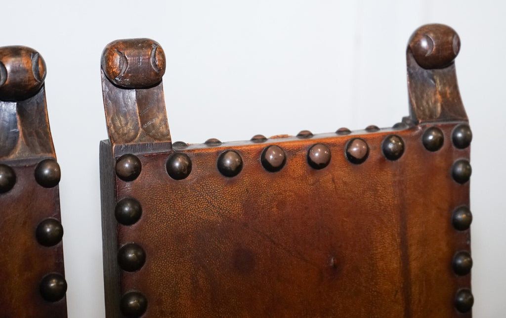 BEAUTIFUL PAIR OF DECORATIVE  17TH CENTURY REVIVAL OAK CHILDS CORRECTION CHAIR