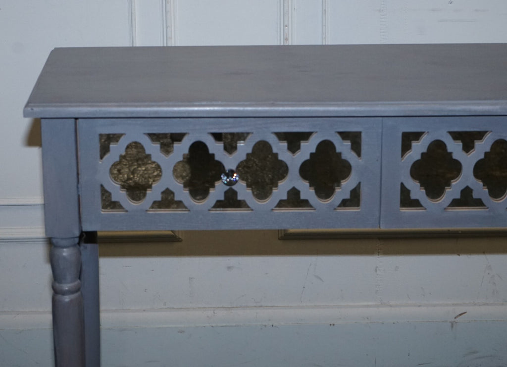 LOVELY HAND PAINTED MIRRORED DRESSING CONSOLE TABLE MATCHING STOOL AVAILABLE