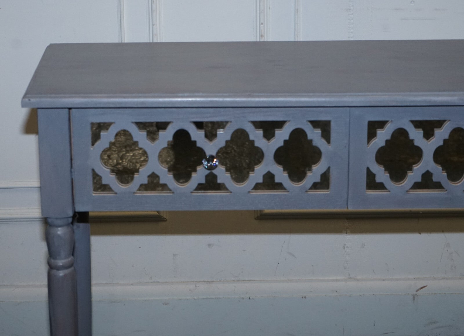 LOVELY HAND PAINTED MIRRORED DRESSING CONSOLE TABLE MATCHING STOOL AVAILABLE