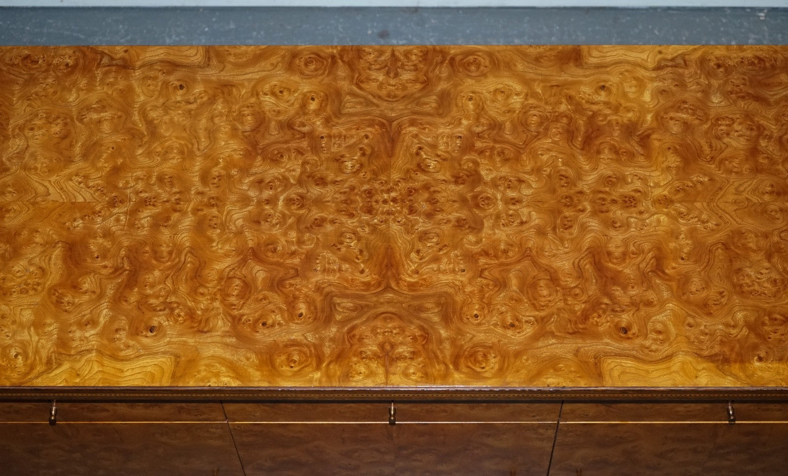 WARD BENNET BRICKEL ASSOCIATES RESTORED PAIR OF BURR WALNUT SIDEBOARDS