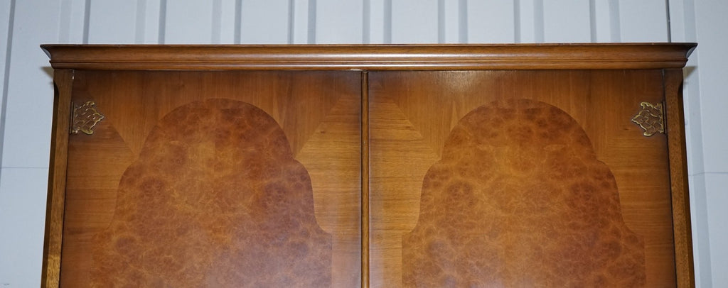 ART DECO STYLE ENGLISH WALNUT DOUBLE DOOR WARDROBE MADE BY DILLON, ENGLAND