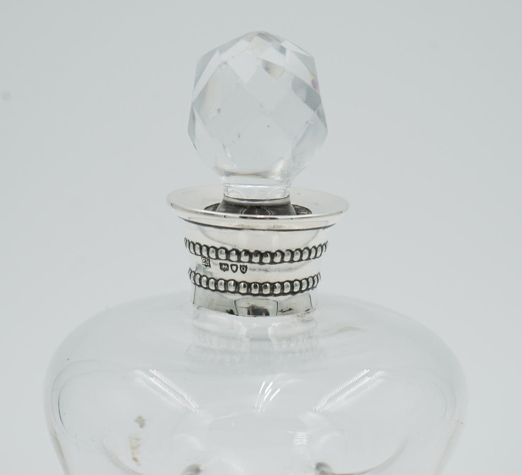 ANTIQUE 1891 WILLIAM HUTTON & SONS LONDON STERLING SILVER COLLAR PINCH DECANTER