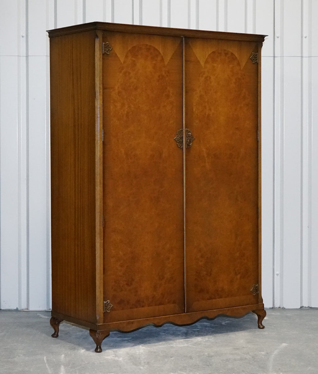 ART DECO STYLE ENGLISH WALNUT DOUBLE DOOR WARDROBE MADE BY DILLON, ENGLAND