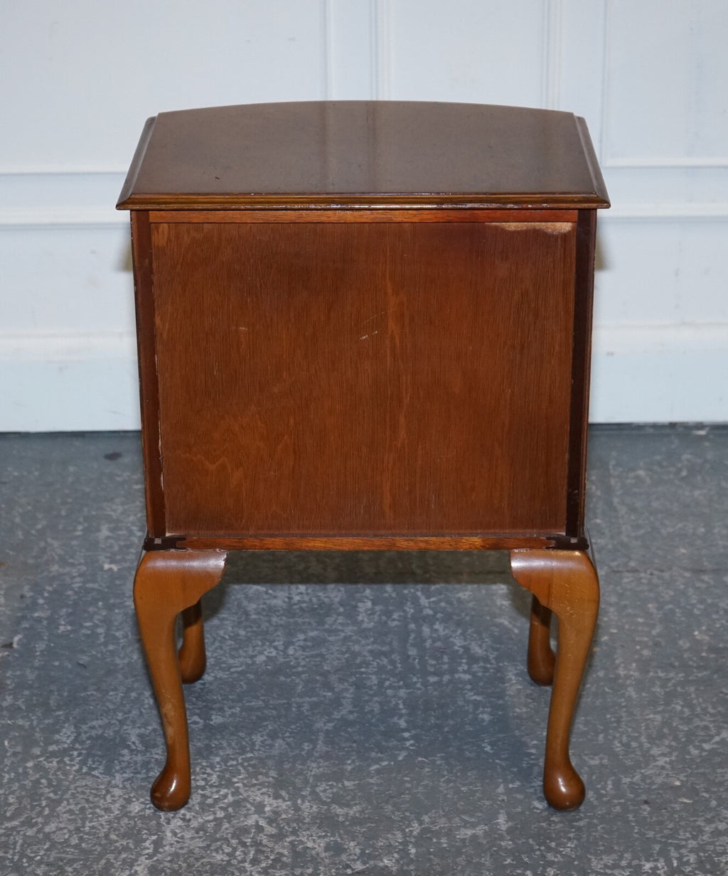 GORGEOUS VINTAGE ART DECO STYLE BURR WALNUT SIDE END LAMP TABLE QUEEN ANNE LEGS