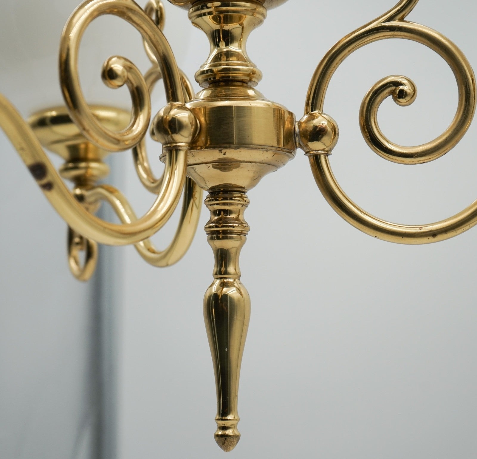 VINTAGE ART DECO STYLE CEILING CHANDELIER THREE ARM PENDANT (1/2)
