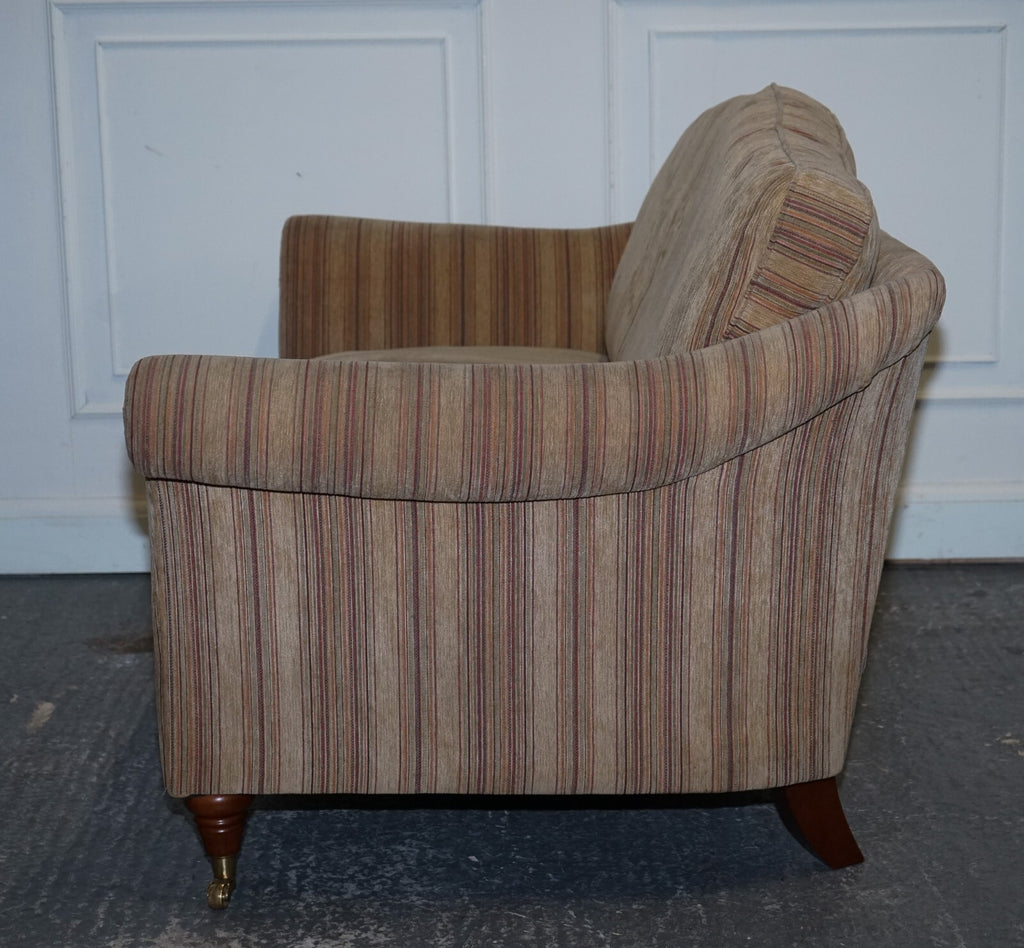 VINTAGE PARKER KNOLL WESTBURY 2 SEATER FABRIC SOFA WITH CASTOR FEET