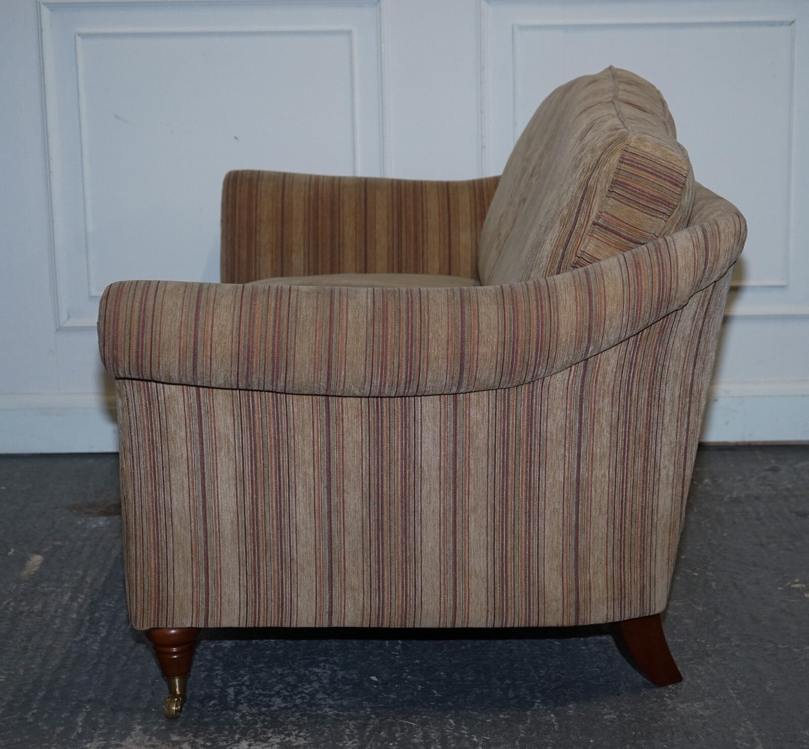 VINTAGE PARKER KNOLL WESTBURY 2 SEATER FABRIC SOFA WITH CASTOR FEET