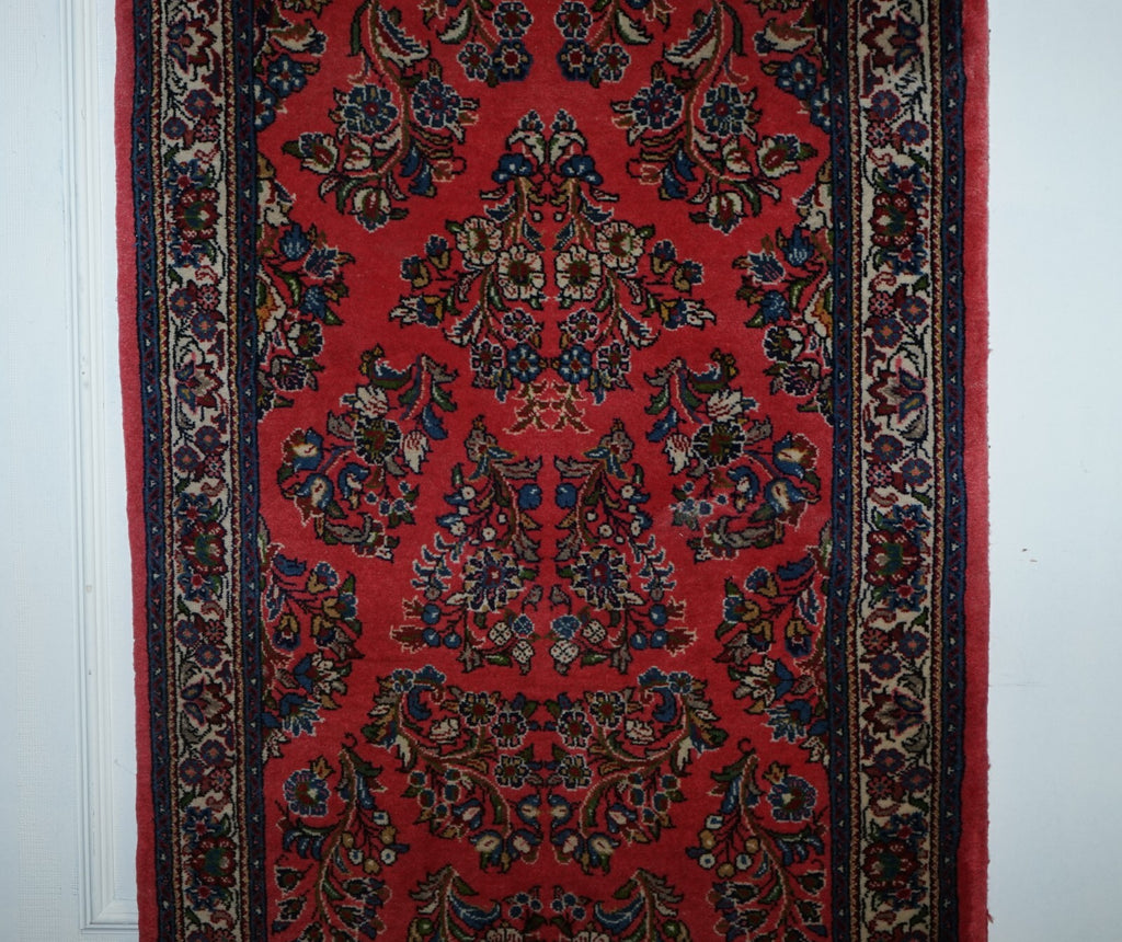 BEAUTIFUL VINTAGE  RED TURKISH CARPET HALLWAY RUNNER