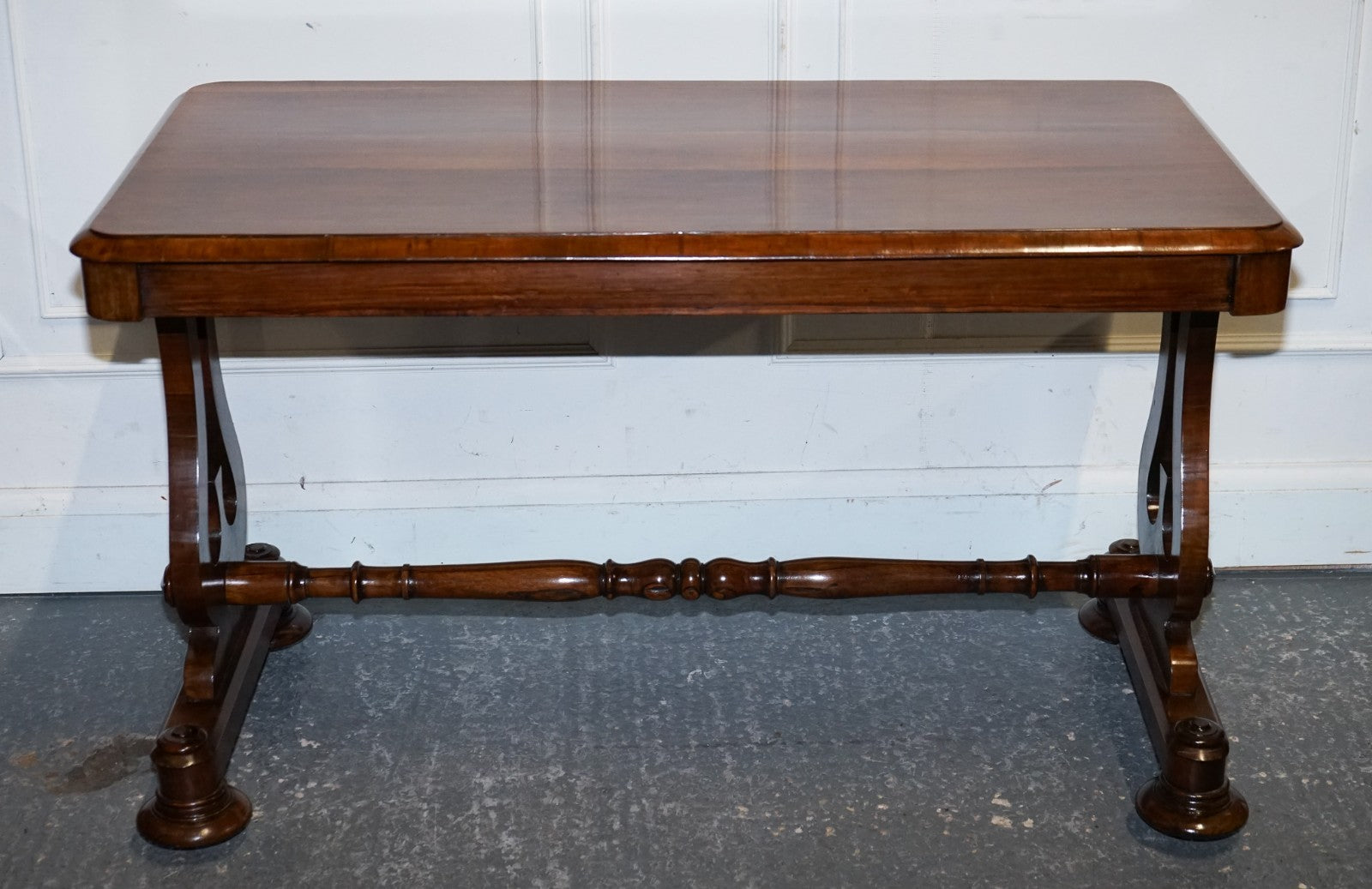 FULLY RESTORED ANTIQUE EARLY VICTORIAN HARDWOOD LIBRARY WRITING TABLE