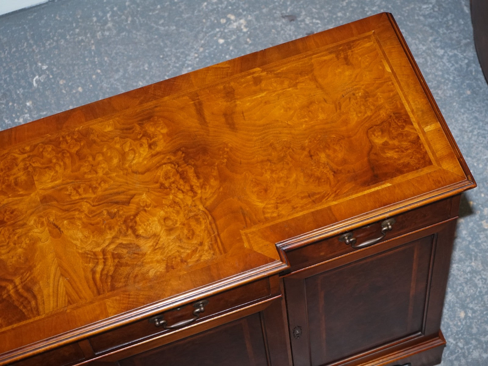 VINTAGE BURR WALNUT SIDEBOARD MADE BY JAN SMITH BRIGHTON