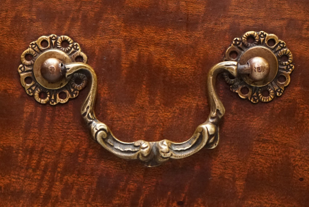 ANTIQUE RESTORED HOBBS & CO LONDON TWIN PEDESTAL DESK HAND DYED RED LEATHER TOP