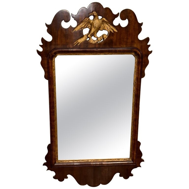 GEORGIAN CIRCA 1760 THOMAS CHIPPENDALE PHOENIX GILTWOOD MIRROR