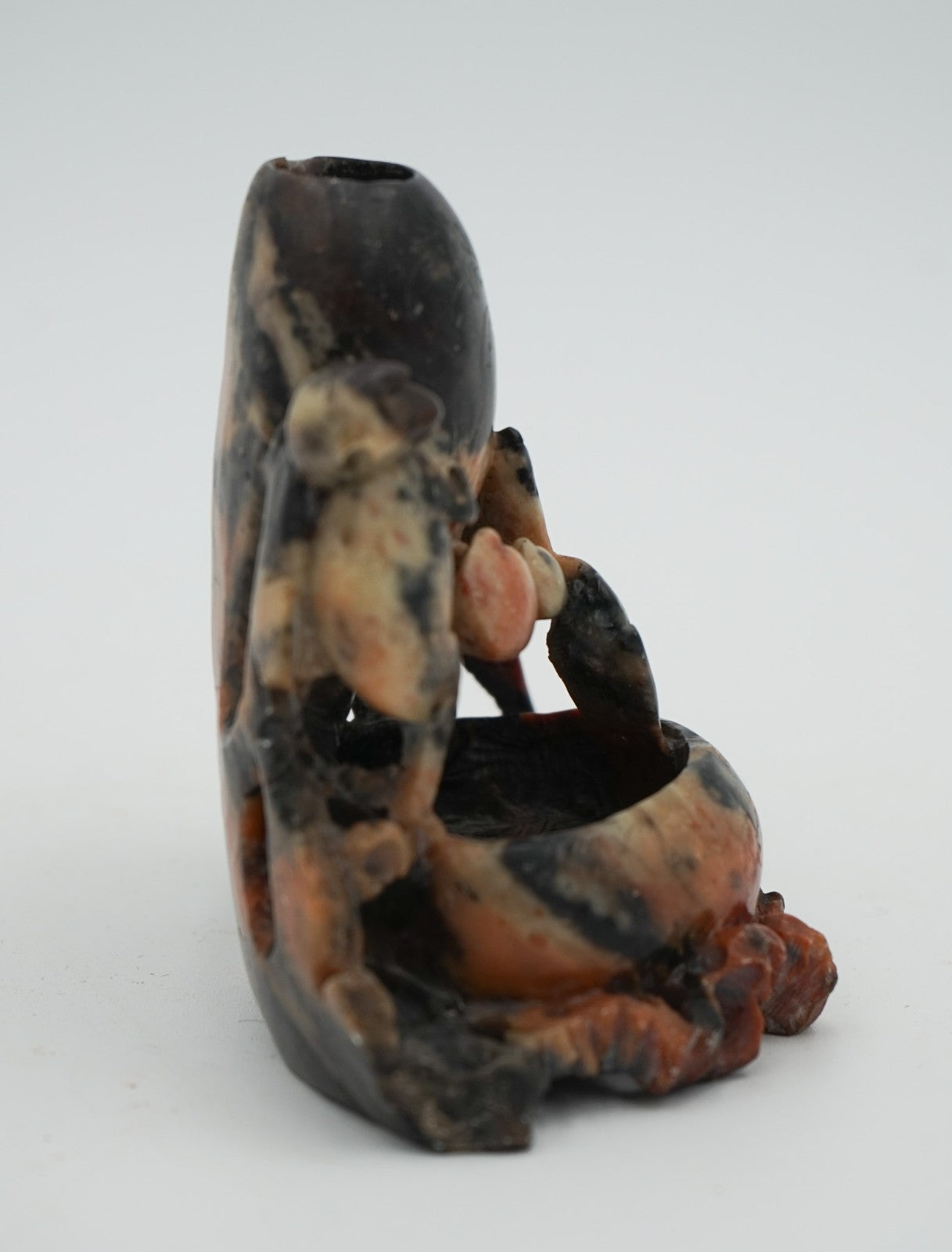 EARLY 20TH CENTRY ORIENTAL CHINESE HAND CARVED SOAPSTONE DECORATIVE POT