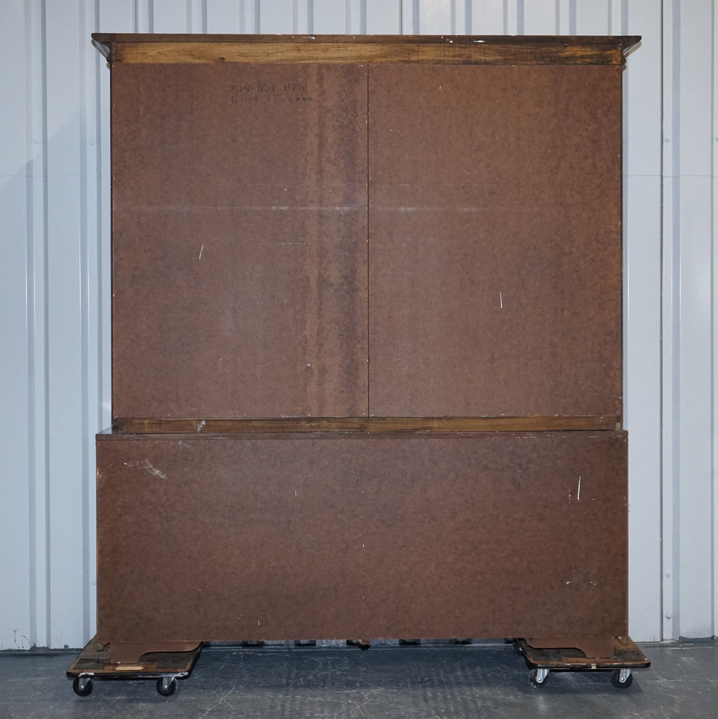 VINTAGE AMERICAN FAUX BAMBOO STYLE DISPLAY CABINET BOOKCASE BY BURLINGTON