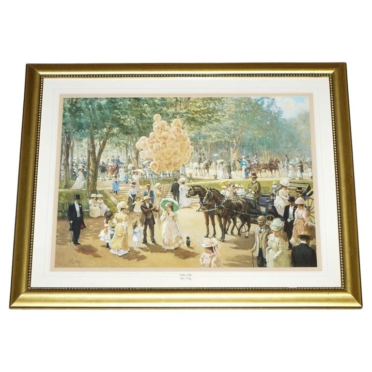 VINTAGE PRINT PAINTING ''BALLOON SELLER'' BY ALAN MALEY 64 X 79 CM