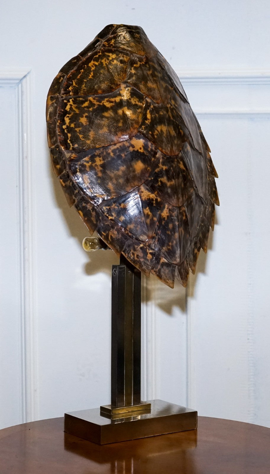 CIRCA 1960'S RARE TURTLE TORTOISE TABLE LAMP ON ART DECO STYLE STAND