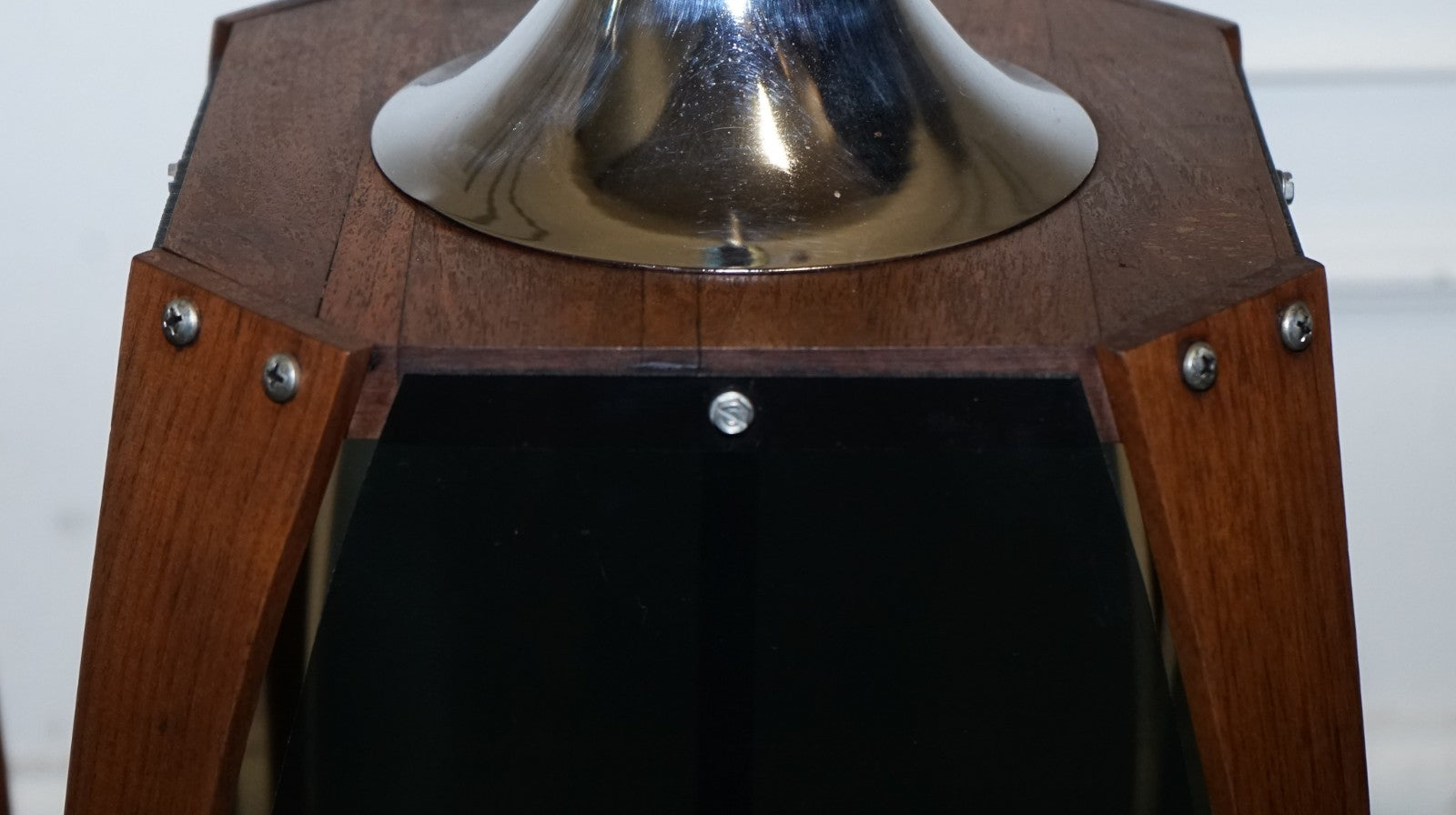 PAIR OF LARGE MODERN DANISH ACRYLIC & TEAK MID CENTURY LAMPS