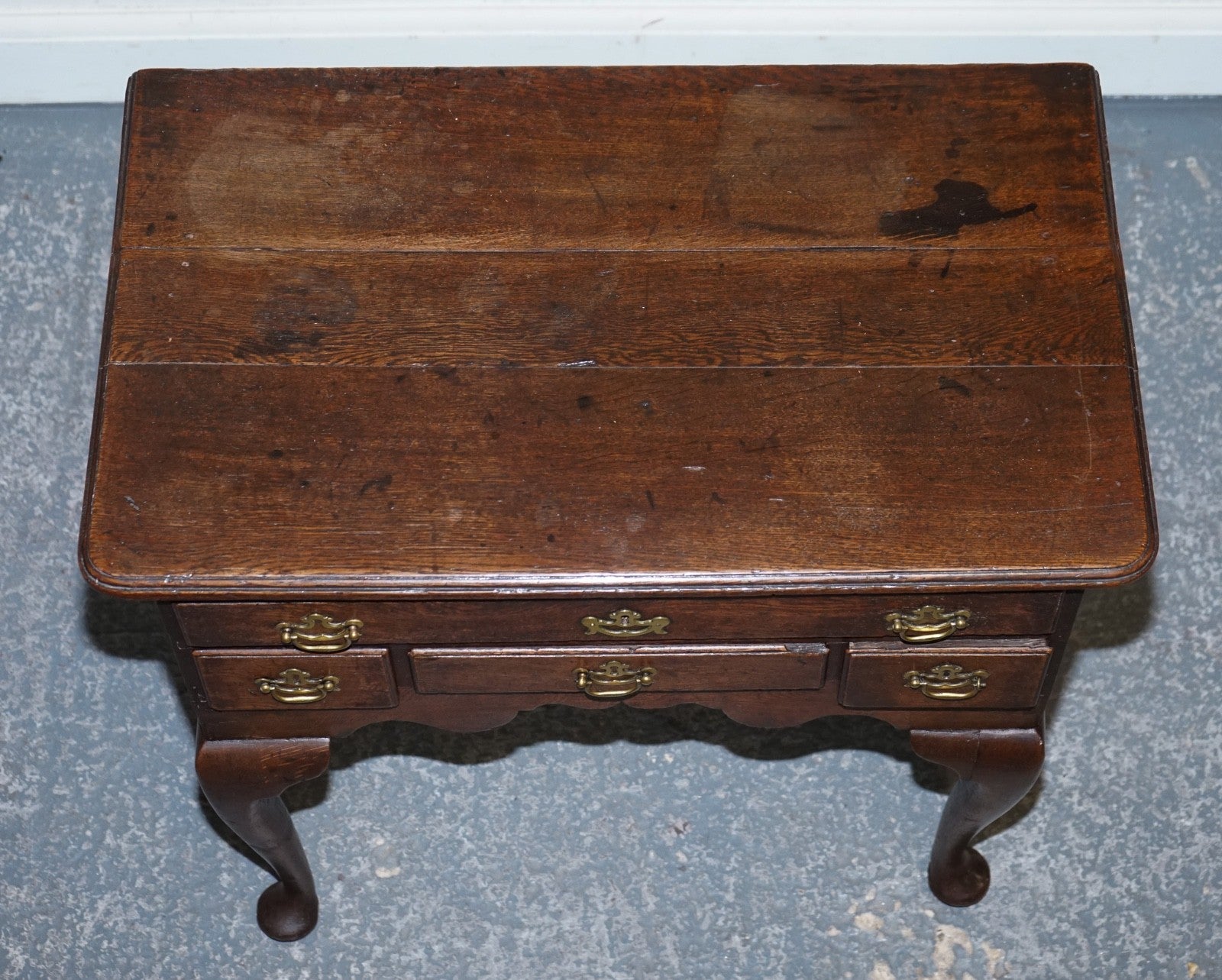 ANTIQUE 18TH CENTRY ENGLISH GEORGIAN GEORGE II OAK SMALL DESK NIGHTSTAND LOWBOY