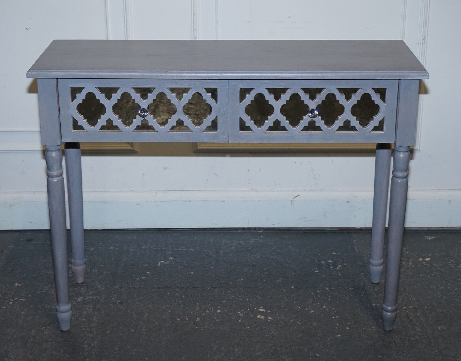 LOVELY HAND PAINTED MIRRORED DRESSING CONSOLE TABLE MATCHING STOOL AVAILABLE