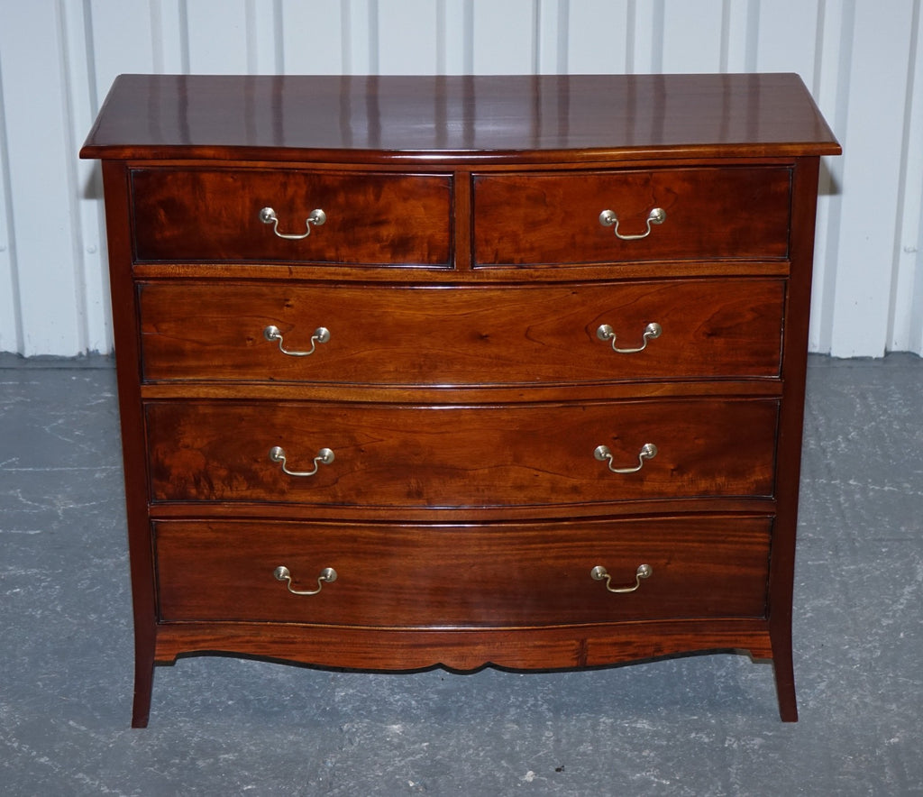 GEORGIAN REVIVAL STYLE SERPENTINE CHEST OF DRAWERS MADE BY BRIGHTS OF NETTLEBED