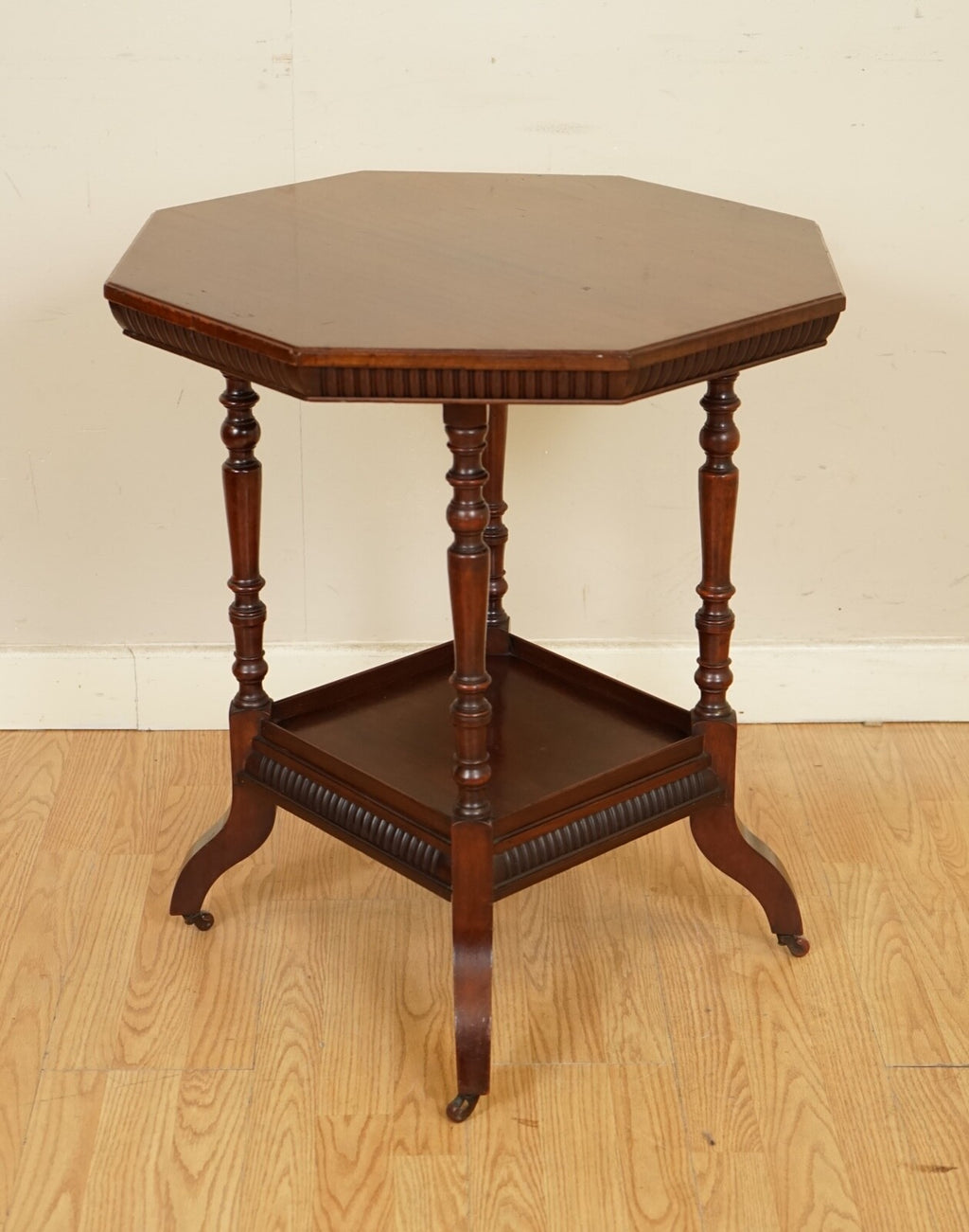 JAMES SCHOOLBRED ANTIQUE ARTS & CRAFTS OCTAGONAL OCCASIONAL SIDE END TABLE