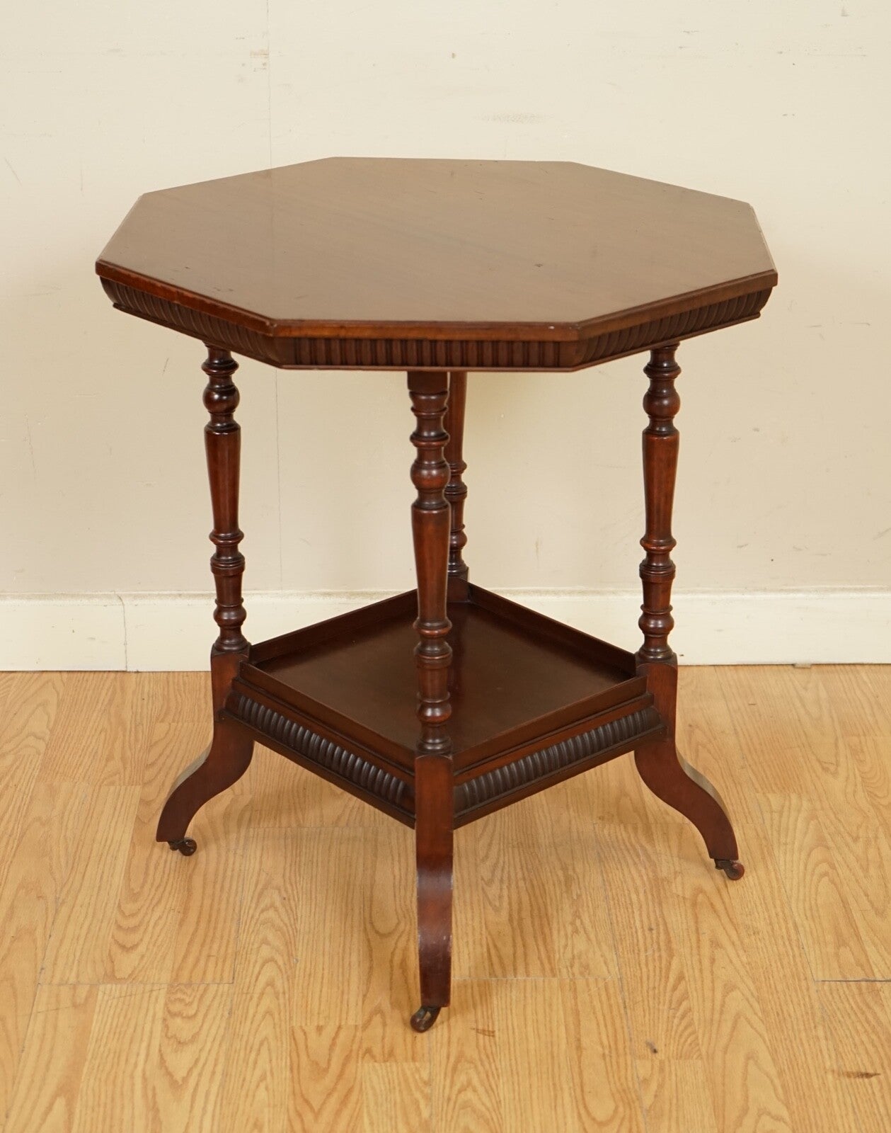 JAMES SCHOOLBRED ANTIQUE ARTS & CRAFTS OCTAGONAL OCCASIONAL SIDE END TABLE