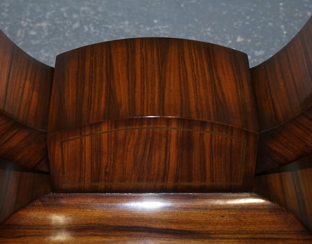 ART DECO EXOTIC MORADO & BRASS VANCUCCI SUNBURST CONSOLE BY THEODORE ALEXANDER