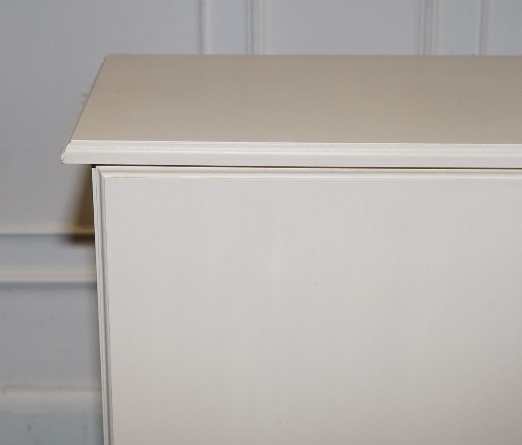 MINIMALIST PAINTED WHITE CUPBOARD WITH BRASS KNOBS MATCHING TABLES AVAILABLE