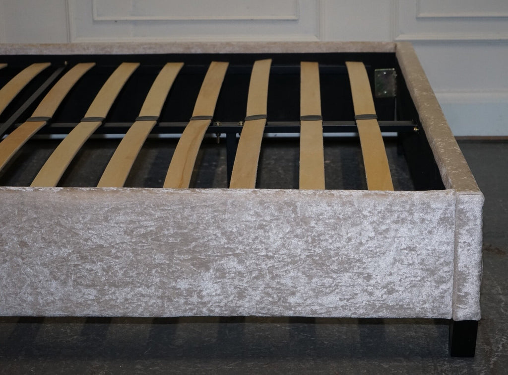 BEAUTIFUL BABY PINK VELVET DOUBLE BED FRAME