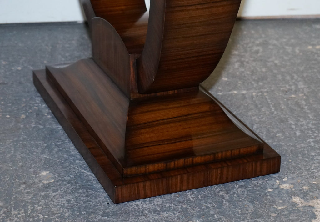 ART DECO EXOTIC MORADO & BRASS VANCUCCI SUNBURST CONSOLE BY THEODORE ALEXANDER