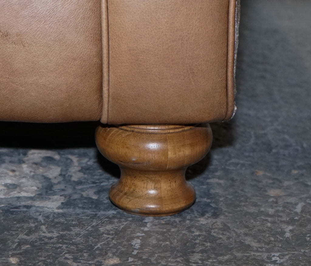 VINTAGE ALEXANDER & JAMES BLAKE 3 SEATER LEATHER & FABRIC SOFA RRP £2,240