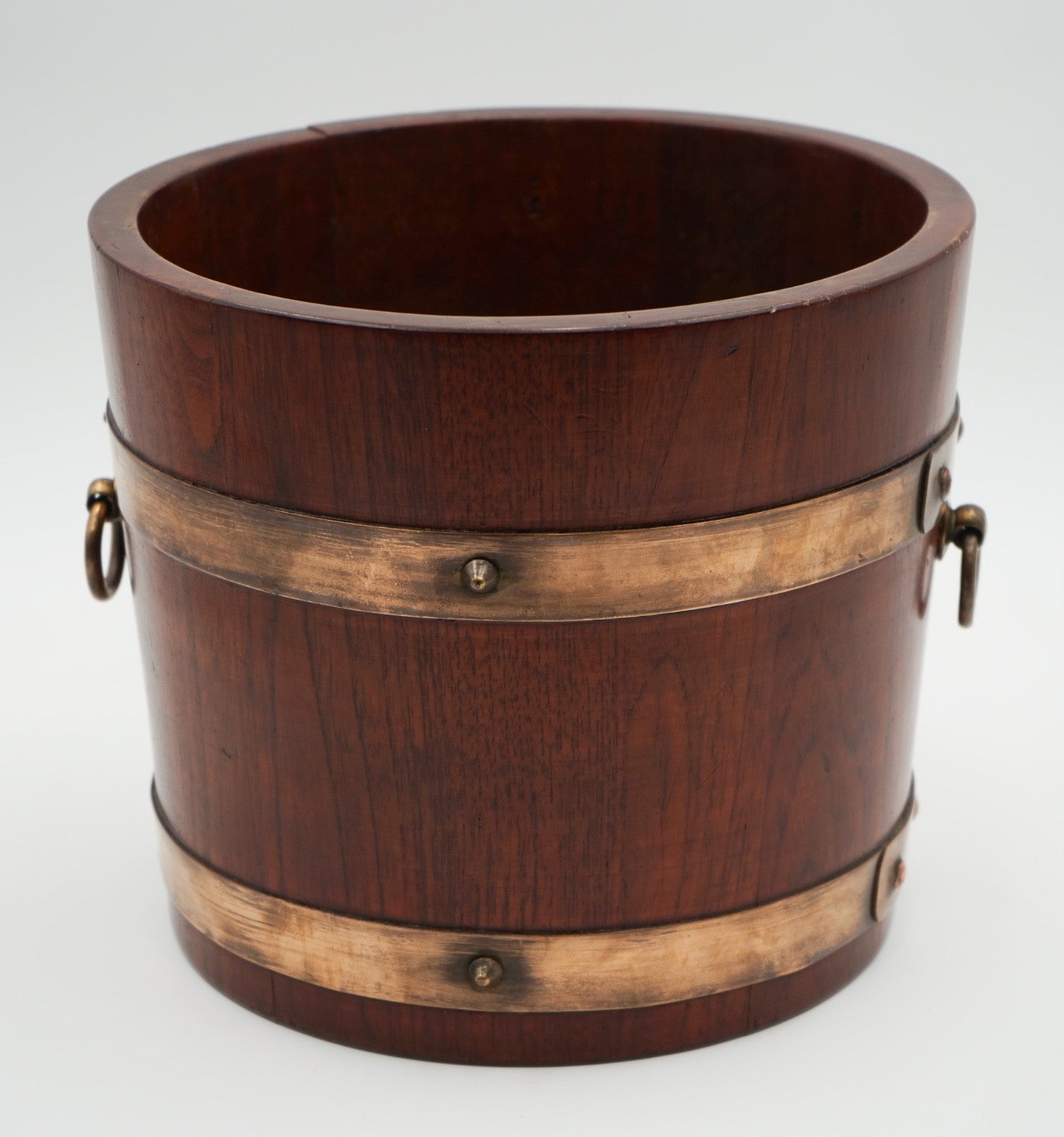 ANTIQUE R A LISTER & CO OAK 1900s EDWARDIAN BUCKET WITH BRASS BRACES