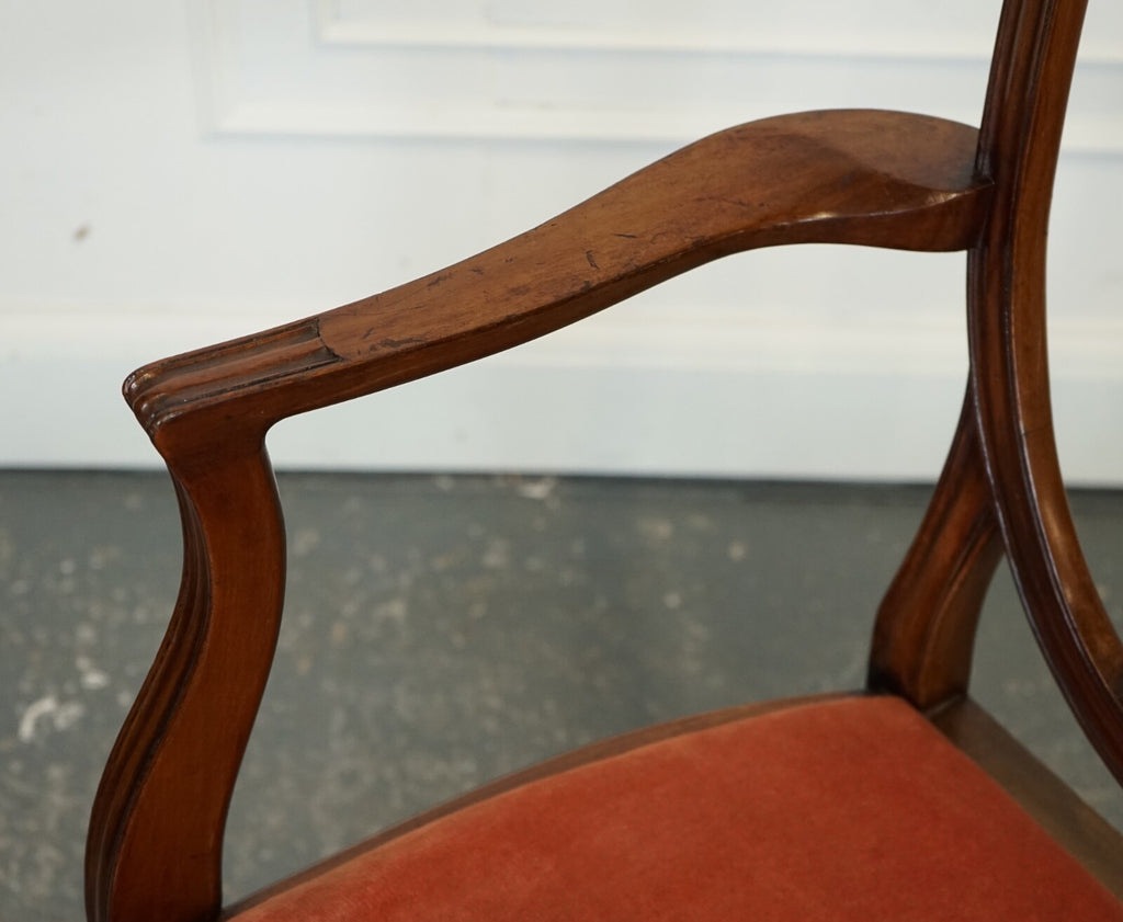 LOVELY PAIR OF VICTORIAN HEPPLEWHITE CARVER HALLWAY SIDE CHAIRS FEATHER FILLED