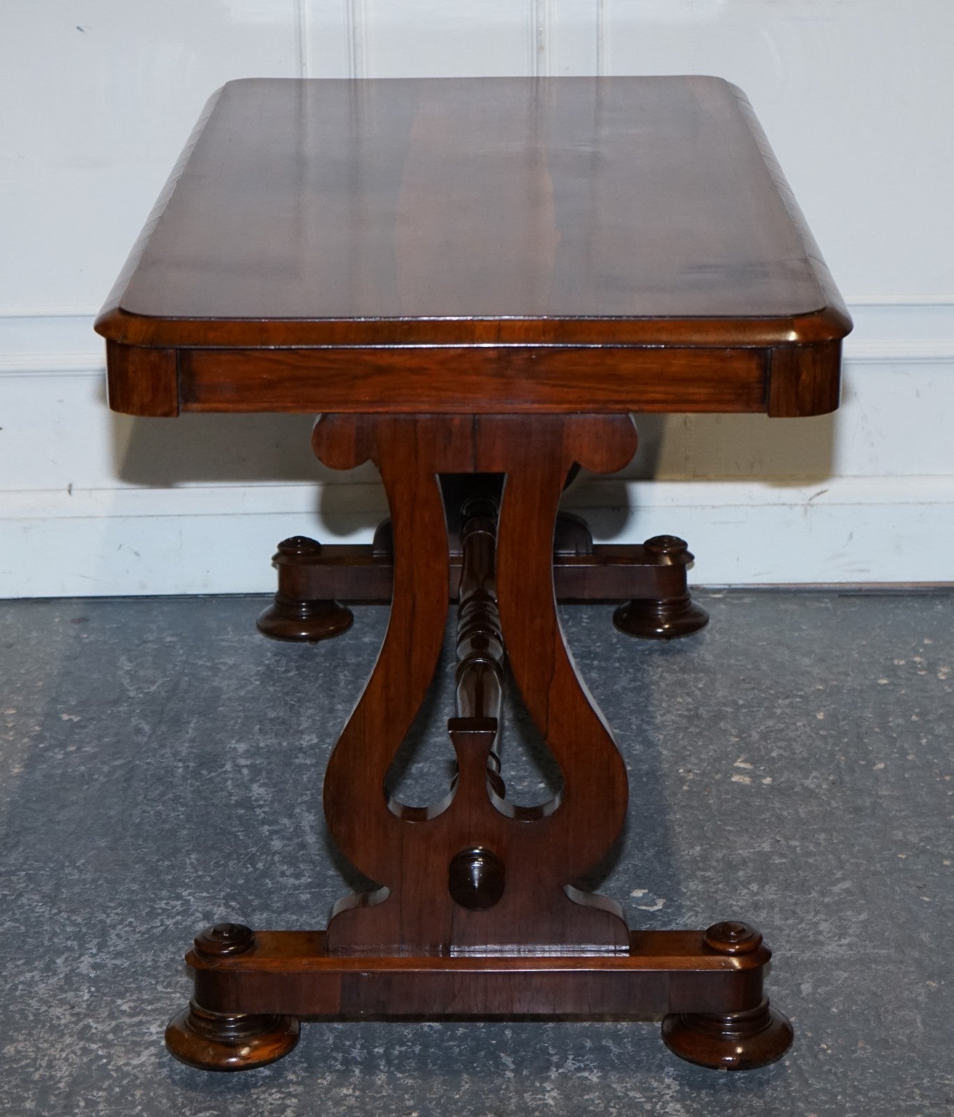 FULLY RESTORED ANTIQUE EARLY VICTORIAN HARDWOOD LIBRARY WRITING TABLE
